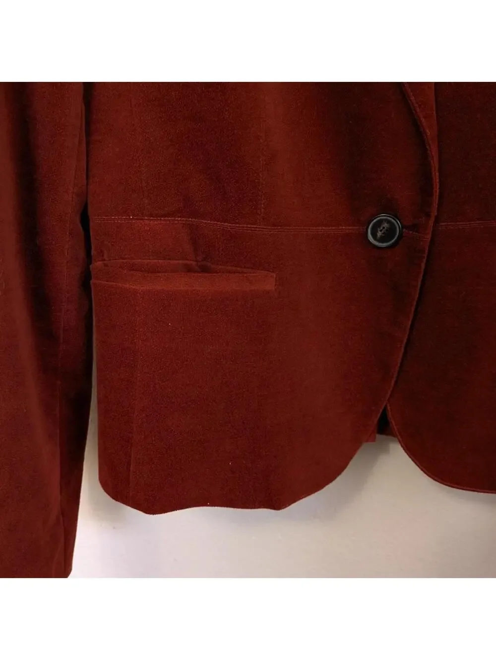 Talbots Rust Velvet Blazer Fitted 70s Inspired Jacket Dark Academia M